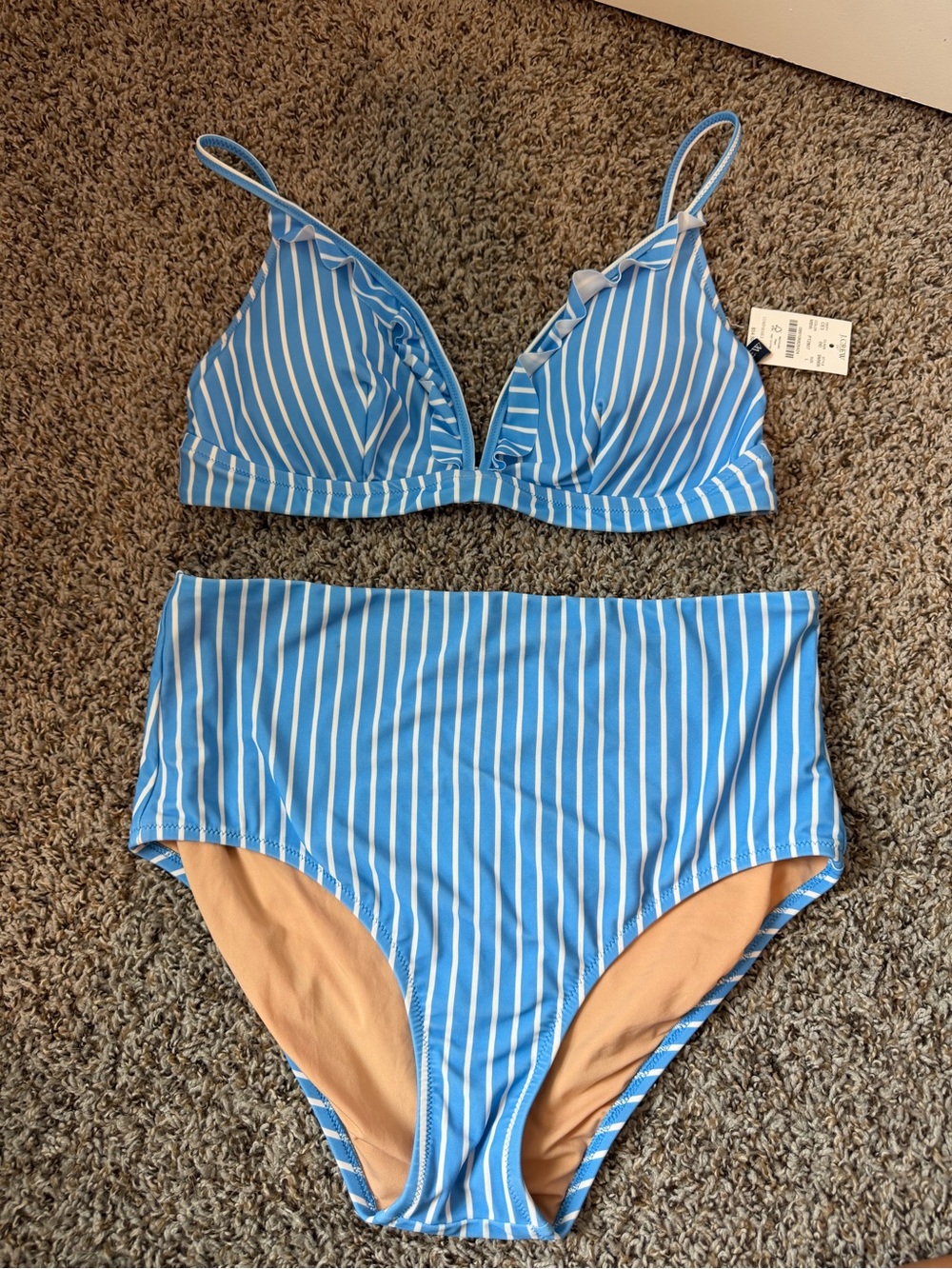 ⚡️NWT J. Crew Blue & White Striped Two-Piece Bikini Set